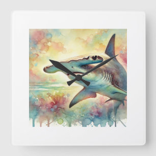 Reloj Cuadrado Hammerhead Shark 130724AREF126 - Watercolor