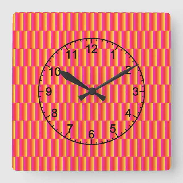 Reloj Cuadrado HAppy 3d Rainbow Tiles Pattern (Anverso)