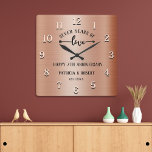 Reloj Cuadrado Happy 7th Wedding Anniversary Copper Anniversary<br><div class="desc">7th wedding anniversary clock with traditional copper look wishing the couple happy 7 years of togetherness. Copper is the traditional gift given for seventh wedding anniversary.</div>