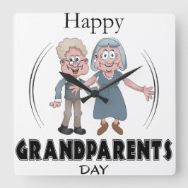 Reloj Cuadrado Happy Grandparents Day Clock