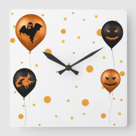 Reloj Cuadrado Happy Halloween Party Balloons