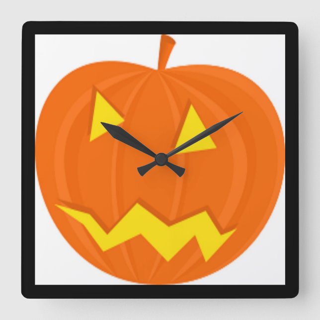 RELOJ CUADRADO "HAPPY HALLOWEEN" PUMPKIN (Anverso)