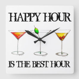 Reloj Cuadrado Happy Hour es el mejor cóctel mixto de bebidas