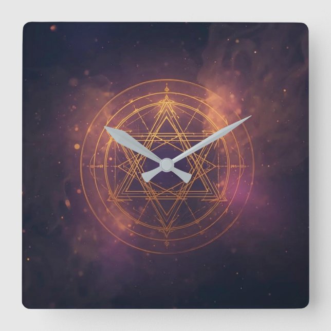 Reloj Cuadrado Hard plastic coaster (Anverso)