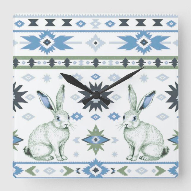 Reloj Cuadrado Hares del desierto (Anverso)