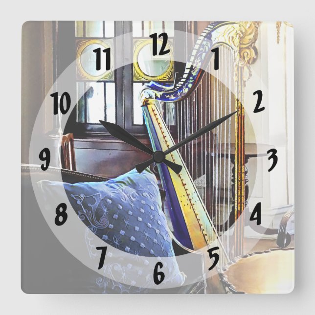 Reloj Cuadrado Harp In Music Room (Anverso)