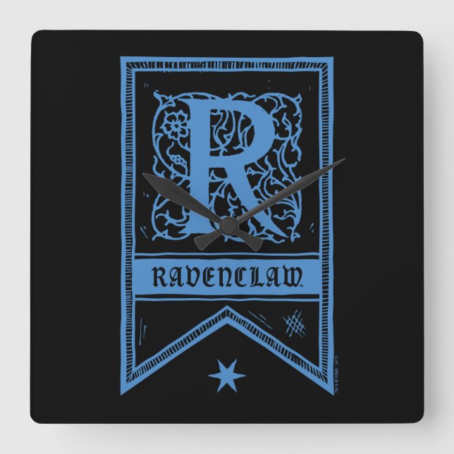 Reloj Cuadrado Harry Potter | Banner del Monograma Ravenclaw (Anverso)