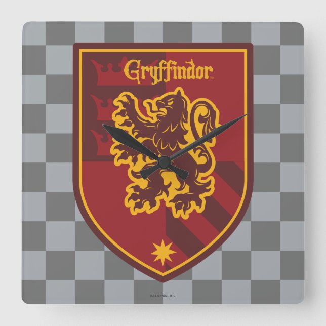 Reloj Cuadrado Harry Potter | Gryffindor House Pride Crest (Anverso)