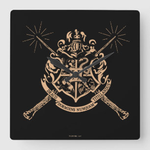Reloj Cuadrado Harry Potter   Hogwarts Crossed Wands Crest