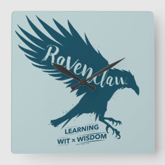 Reloj Cuadrado Harry Potter| RAVENCLAW™ Tipografía de silueta