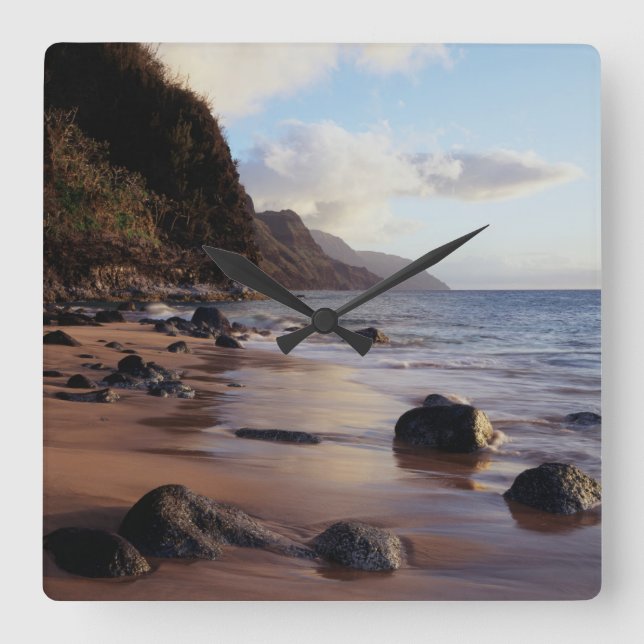 Reloj Cuadrado Hawái, Kauai, Parque Estatal Haena 2 (Anverso)