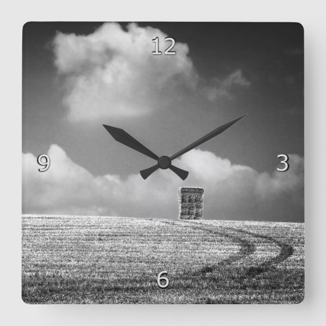 Reloj Cuadrado Haystack y pistas minimalistas (Anverso)