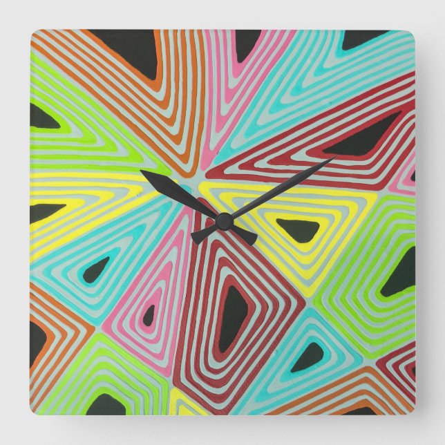 Reloj Cuadrado Haywire en Black Wall Clock (Anverso)