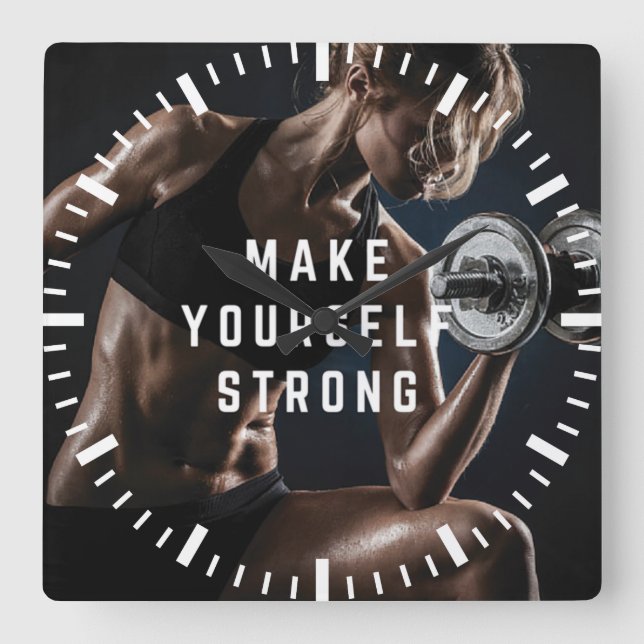 Reloj Cuadrado Hazte FUERTE. Motivación del entrenamiento de las  (Anverso)