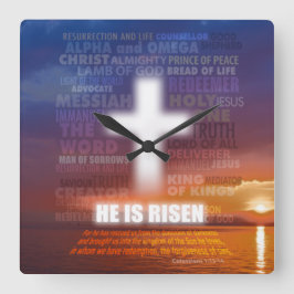 Reloj Cuadrado He is Risen