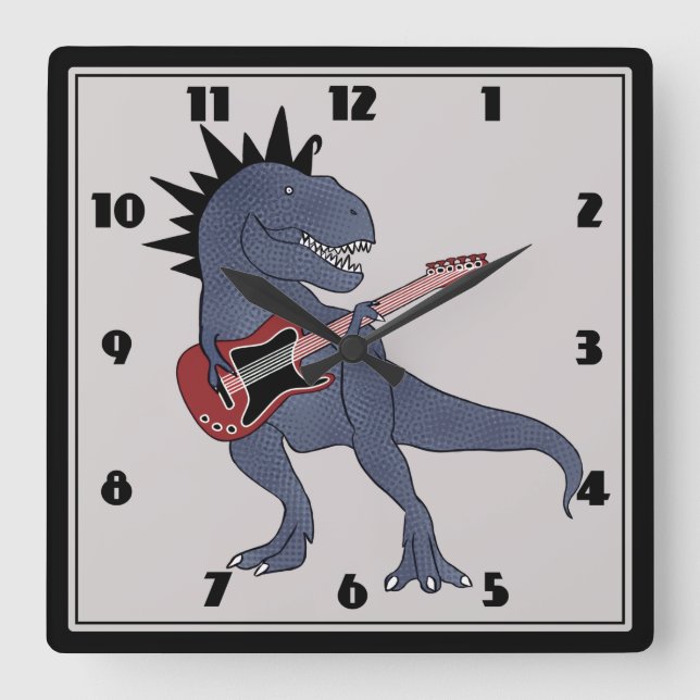 Reloj Cuadrado He-Rex Guitar Wall Clock (Anverso)