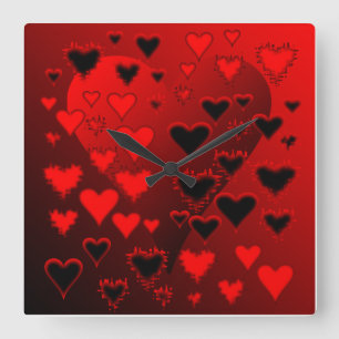 Reloj Cuadrado Hearts