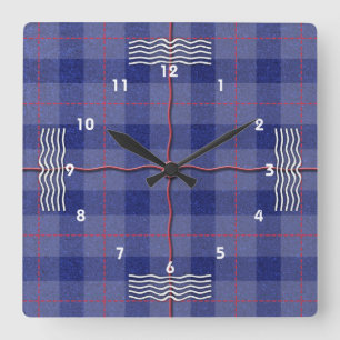 Reloj Cuadrado Heather Blue Plaid