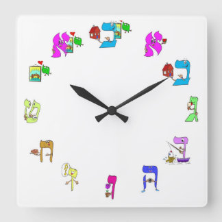 Reloj Cuadrado Hebrew alphabet clock