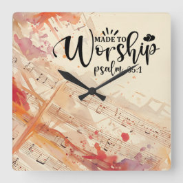 Reloj Cuadrado Hecho para venerar la Inspiradora cita cristiana