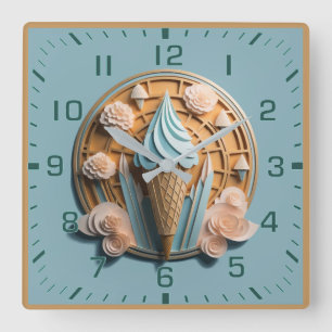 Reloj Cuadrado Helado