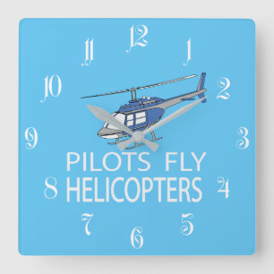 Reloj Cuadrado Helicópteros pilotos