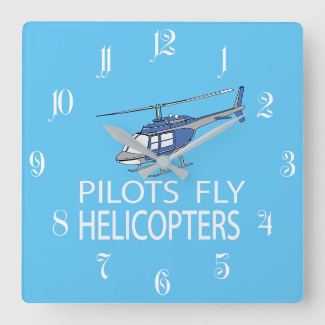 Reloj Cuadrado Helicópteros pilotos (Anverso)
