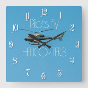 Reloj Cuadrado Helicópteros pilotos