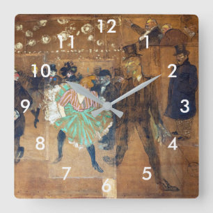 Reloj Cuadrado Henri de Toulouse-Lautrec - Baile en el Rouge