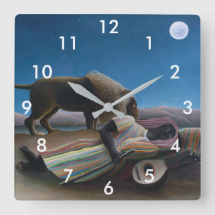 Reloj Cuadrado Henri Rousseau - El gitano durmiente