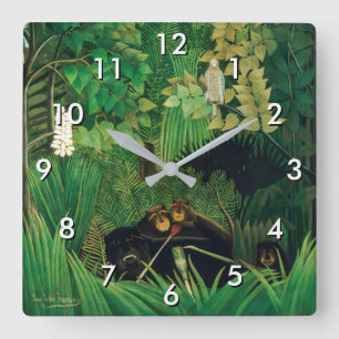 Reloj Cuadrado Henri Rousseau - Los alegres bromistas