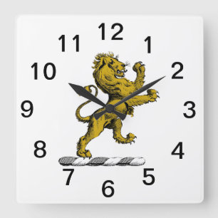 Reloj Cuadrado Heraldic Lion Standing Crest Emblem C