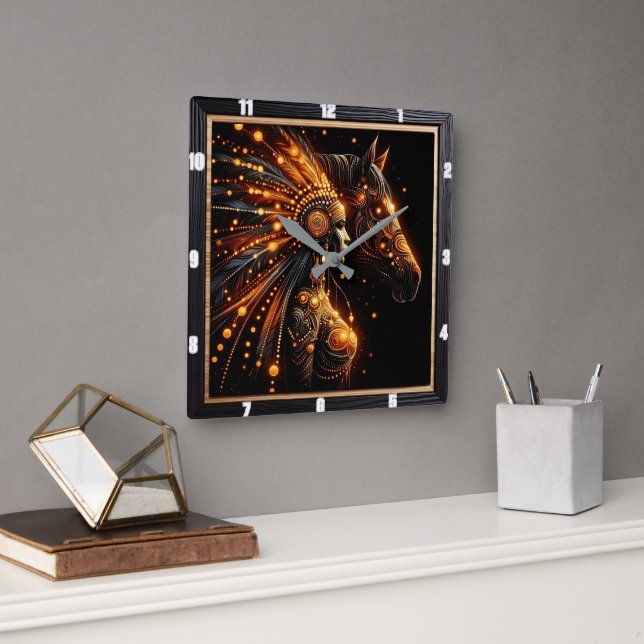 Reloj Cuadrado Herencia indígena de origen americano (Oficina)