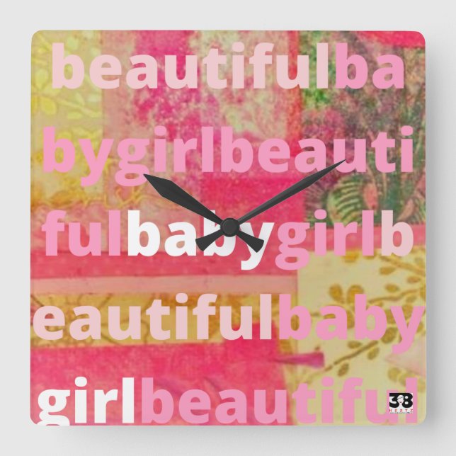 Reloj Cuadrado Hermosa colección de niñas bebés (Anverso)