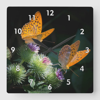 Reloj Cuadrado Hermosa madre de la mariposa de la Perla