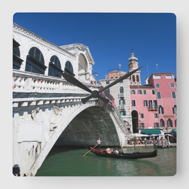 Reloj Cuadrado Hermosa Venecia, Puente Rialto (Anverso)