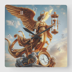 Reloj Cuadrado Hermoso Ángel del Tiempo