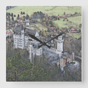 Reloj Cuadrado Hermoso Castillo de Neuschwanstein en Alemania
