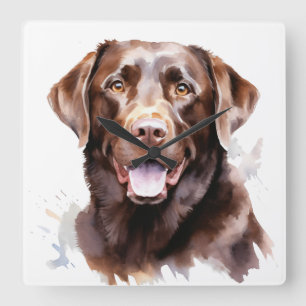 RELOJ CUADRADO HERMOSO CHOCOLATE LABRADOR RETRIEVER PERRO