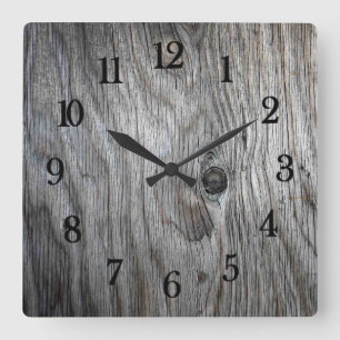 Reloj Cuadrado Hermoso estilo rústico madera reciclada
