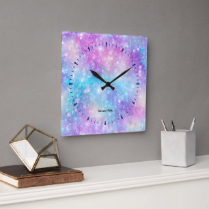 Reloj Cuadrado Hermoso fondo brillante y colorido
