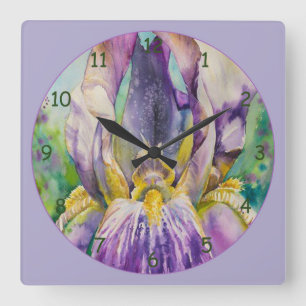 Reloj Cuadrado Hermoso Iris Purple