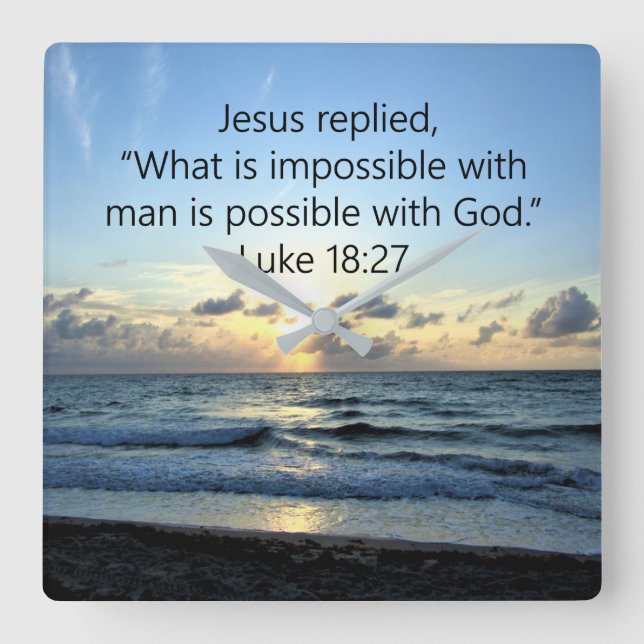 RELOJ CUADRADO HERMOSO LUKE 18:27 SUNRISE (Anverso)