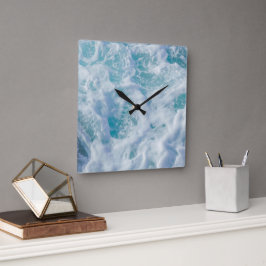 Reloj Cuadrado hermoso mar・foam
