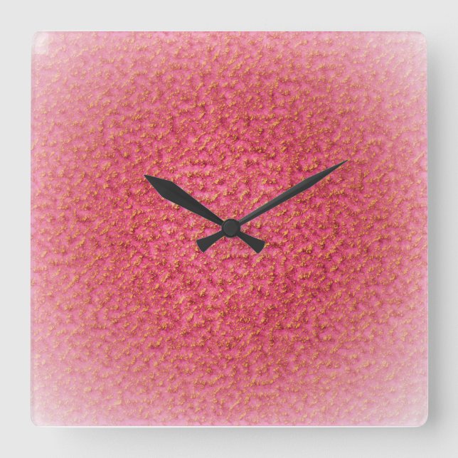 RELOJ CUADRADO HERMOSO MODERNO MODERNO DE ORO ROJO ABSTRACTO (Anverso)