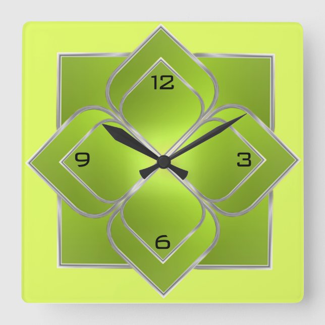 Reloj Cuadrado Hermoso verde (Anverso)