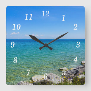 Reloj Cuadrado Hermosos Colores Del Lago Huron Wall Clock