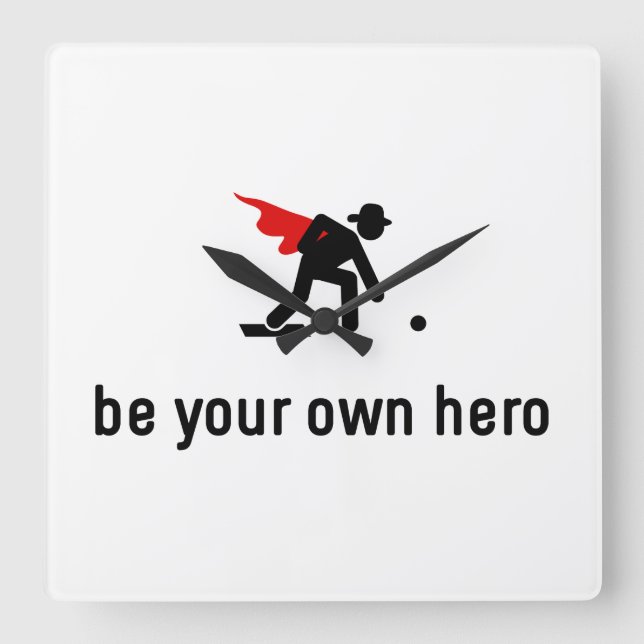 Reloj Cuadrado Héroe de los bolos de césped (Anverso)