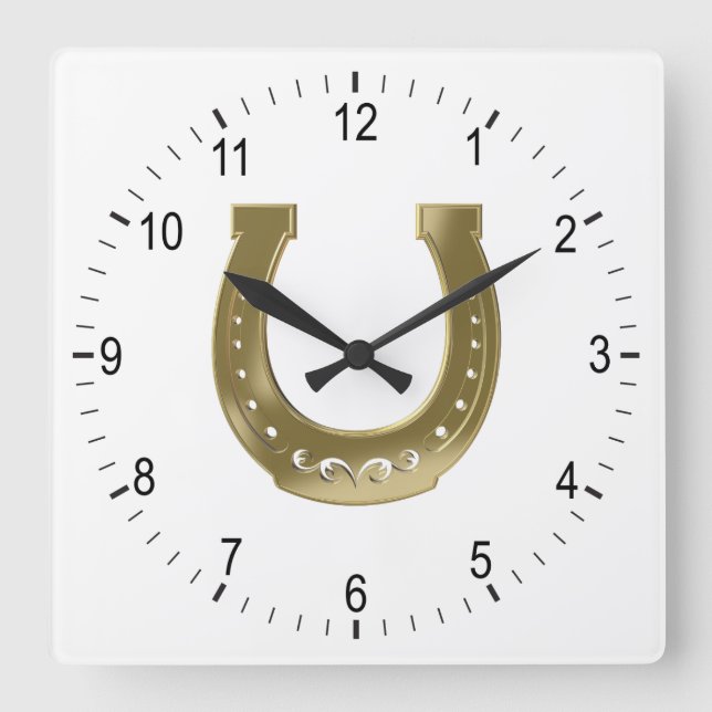 Reloj Cuadrado Herradura dorada (Anverso)