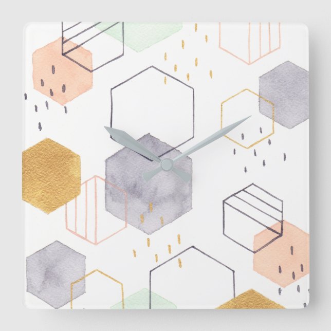 Reloj Cuadrado Hex Scatter (Anverso)